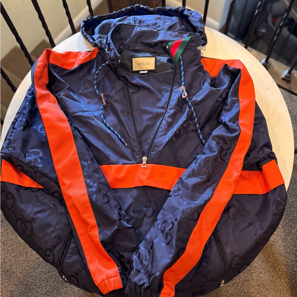 Gucci Navy and Orange Windbreaker